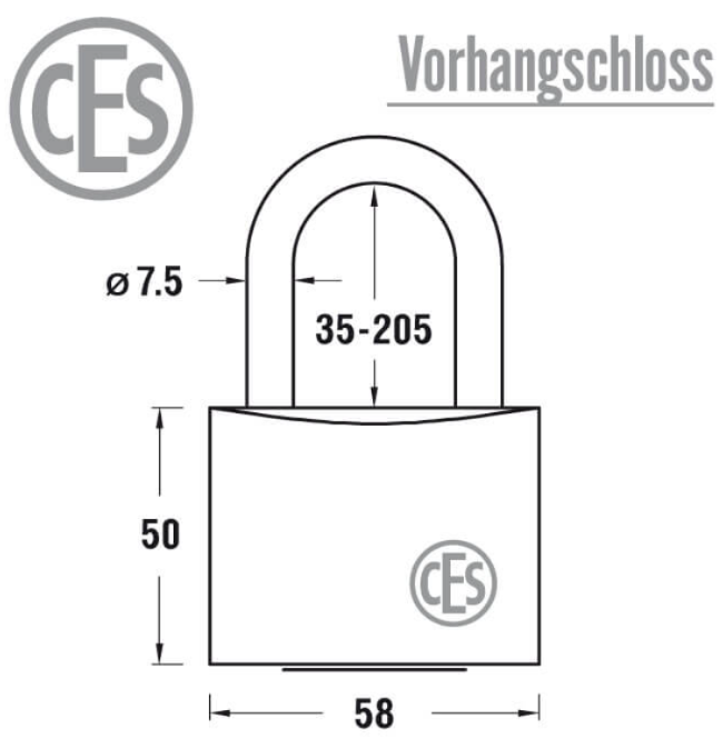 CES Vorhängeschloss 215N/58