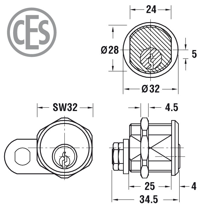 CES-Schließsystem WD / DW Hebelzylinder
