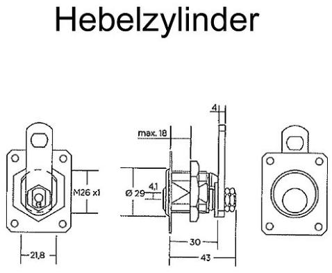 Winkhaus keyTec N-tra Hebelzylinder - Briefkastenzylinder
