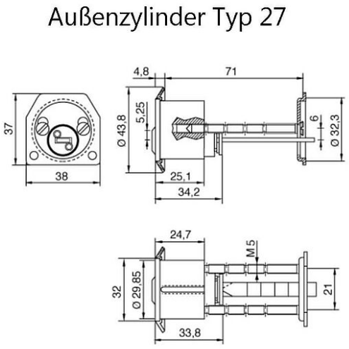 Winkhaus keyTec N-tra Außenzylinder