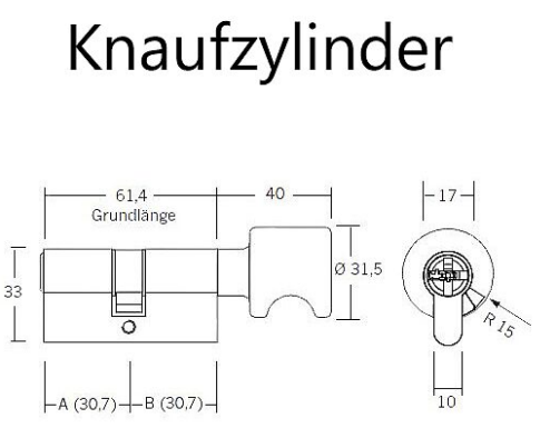 Winkhaus keyTec N-tra Knaufzylinder