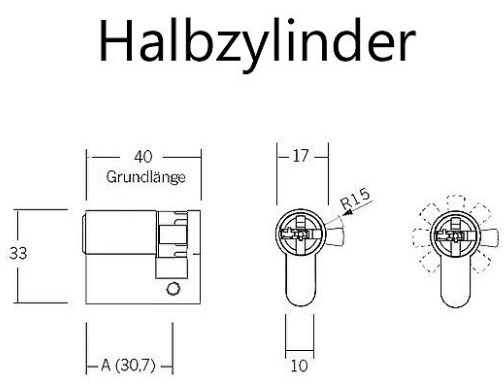 Winkhaus keyTec N-tra Halbzylinder